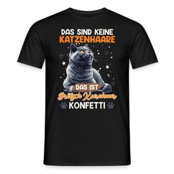 Britisch Kurzhaar KEINE HAARE BRITISCH KURZHAAR - Männer T-Shirt - Schwarz - Vorne - AI Model Male 178 light (178cm)