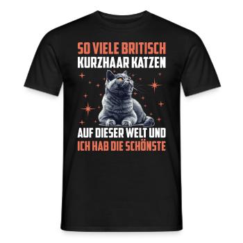 Britische Kurzhaar SO VIELE BRITISCHE KURZHAAR - Männer T-Shirt - Schwarz - Vorne - AI Model Male 178 light (178cm)