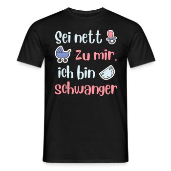 Future maman SOIS GENTILLE AVEC MOI JE SUIS ENCEINTE - T-shirt homme - noir - Devant - AI Model Male 178 light (178cm)