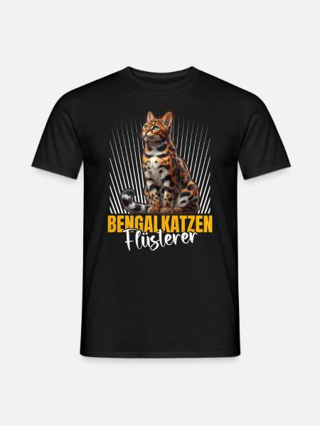 BENGALKATZEN FLÜSTERER Lustiges Bengalkatzen - Männer T-Shirt - Schwarz