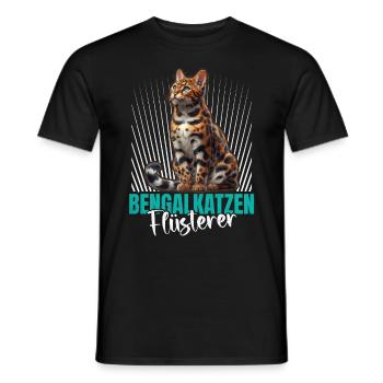 BENGALKATZEN FLÜSTERER Lustiges Bengalkatzen - Männer T-Shirt - Schwarz - Vorne - AI Model Male 178 light (178cm)