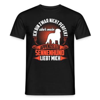 Mountain Dog not perfect Appenzeller Mountain Dog - Men's T-Shirt - black - Front - AI Model Male 178 light (178cm)