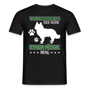 Harzer Fuchs nicht trauen Altdeutscher Hütehund - Männer T-Shirt - Schwarz - Vorne - AI Model Male 178 light (178cm)