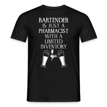 Bartender Mixologist Bartender Is - Men's T-Shirt - black - Front - AI Model Male 178 light (178cm)