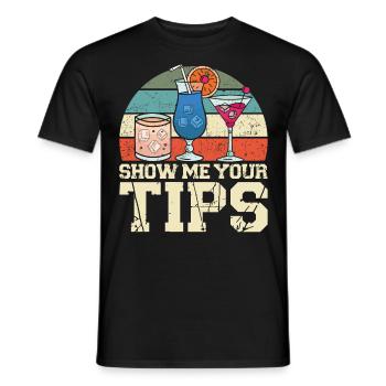 Bartender Mixologist Show Me Your - Men's T-Shirt - black - Front - AI Model Male 178 light (178cm)