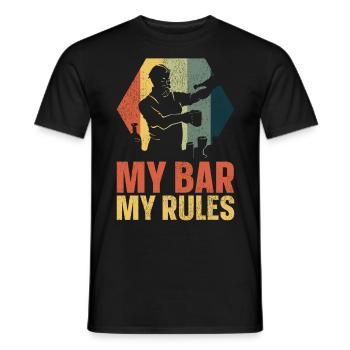 Bartender Mixologist My Bar My - Men's T-Shirt - black - Front - AI Model Male 178 light (178cm)