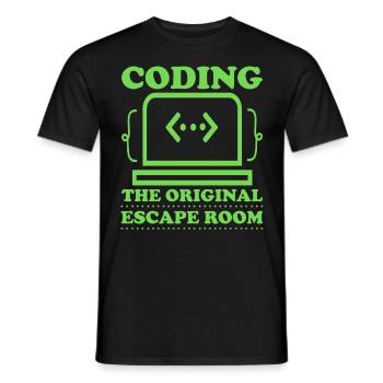 Programmer Computer Scientist Computer Nerd Gift - Men's T-Shirt - black - Front - AI Model Male 178 light (178cm)