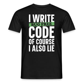 Programmer Computer Scientist Computer Nerd Gift - Men's T-Shirt - black - Front - AI Model Male 178 light (178cm)