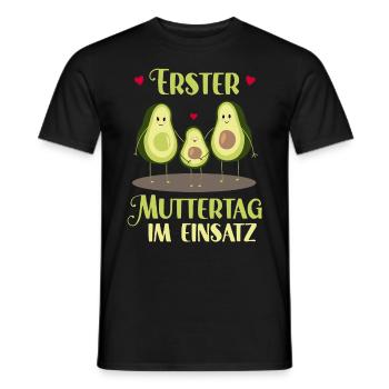 Mom FIRST MOTHER'S DAY IN ACTION Advocado - Men's T-Shirt - black - Front - AI Model Male 178 light (178cm)