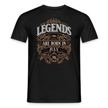 1984 Juillet Naissance Anniversaire Année de naissance - T-shirt homme - noir - Devant - AI Model Male 178 light (178cm)
