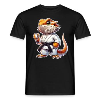 Bearded Dragons Bearded Dragons Karate Samurai - Men's T-Shirt - black - Front - AI Model Male 178 light (178cm)