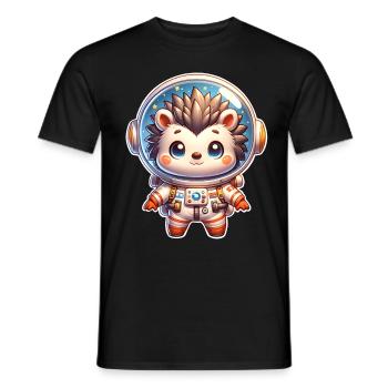 Hérisson Astronaute - T-shirt homme - noir - Devant - AI Model Male 178 light (178cm)