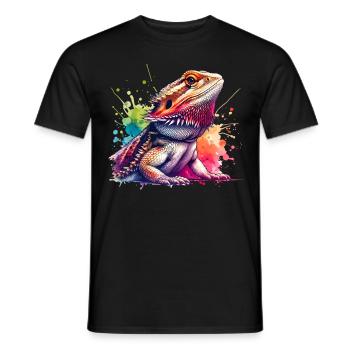 Bartagame Bartagamen Bearded Dragon - Men's T-Shirt - black - Front - AI Model Male 178 light (178cm)