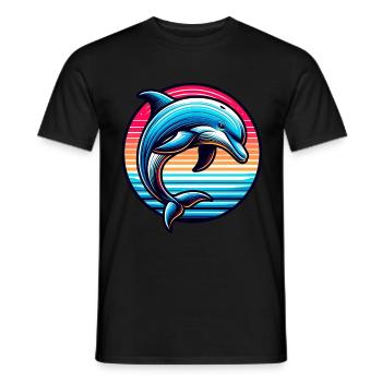 Delfin - Männer T-Shirt - Schwarz - Vorne - AI Model Male 178 light (178cm)