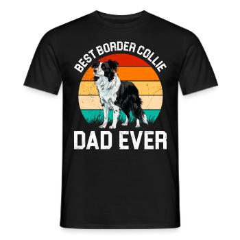 Hundepapa BEST BORDER COLLIE DAD EVER Lustiges - Männer T-Shirt - Schwarz - Vorne - AI Model Male 178 light (178cm)