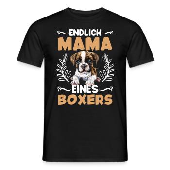 Maman Chien ENFIN MAMAN D’UN BOXER ALLEMAND - T-shirt homme - noir - Devant - AI Model Male 178 light (178cm)