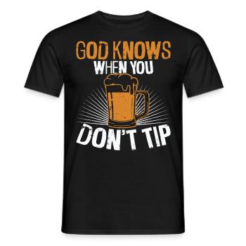 Bartender Mixologist God Knows - Männer T-Shirt - Schwarz - Vorne - AI Model Male 178 light (178cm)