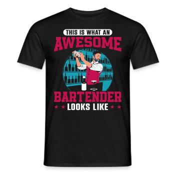 Barman Mixologue C’est quoi - T-shirt homme - noir - Devant - AI Model Male 178 light (178cm)