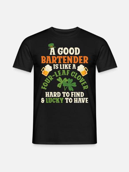 Bartender Mixologist St Patricks - Männer T-Shirt - Schwarz