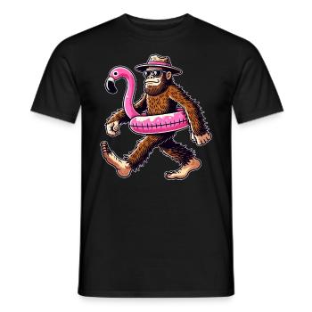 Pool Party Swimming Pool Bathing Holiday Outdoor Pool Bigfoot - Men's T-Shirt - black - Front - AI Model Male 178 light (178cm)