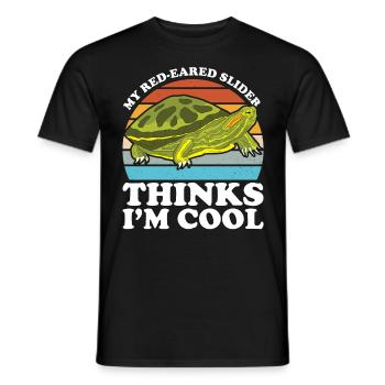 Red-eared Turtle Turtle - Men's T-Shirt - black - Front - AI Model Male 178 light (178cm)