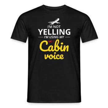 Flight Attendant Aviation Cabin Crew Airline Staff - Men's T-Shirt - black - Front - AI Model Male 178 light (178cm)