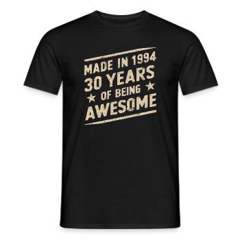 Fabriqué en 1994 30 ans d’être génial - T-shirt homme - noir - Devant - AI Model Male 178 light (178cm)