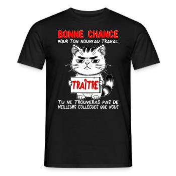 Départ collègue travail nouvel emploi bonne chance - T-shirt homme - noir - Devant - AI Model Male 178 light (178cm)