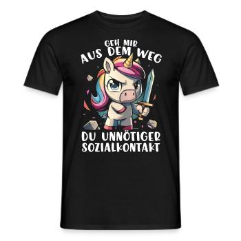 Get out of my way, you unnecessary social contact - Men's T-Shirt - black - Front - AI Model Male 178 light (178cm)