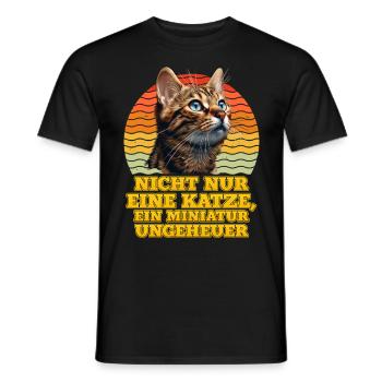 Bengalkatze NICHT NUR EINE KATZE MINIATUR - Männer T-Shirt - Schwarz - Vorne - AI Model Male 178 light (178cm)