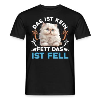 Cat owners NO FAT THIS IS FUR Fun - Men's T-Shirt - black - Front - AI Model Male 178 light (178cm)