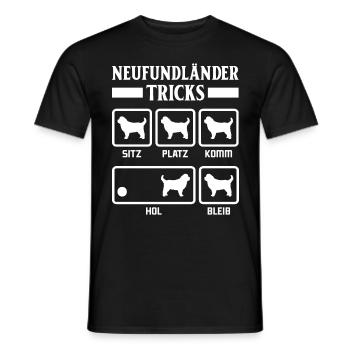 NEWFOUNDLAND TRICKS Funny Newfie Dog Owner - Men's T-Shirt - black - Front - AI Model Male 178 light (178cm)