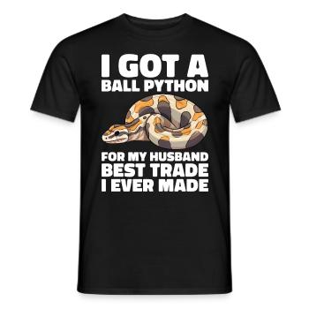 Banana Ball Python Herpetologist Coral Ball - Männer T-Shirt - Schwarz - Vorne - AI Model Male 178 light (178cm)