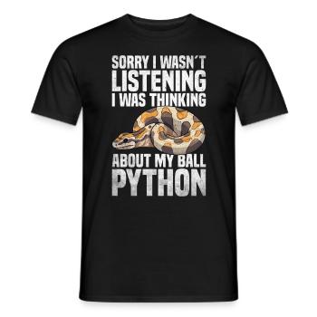 Banana Ball Python Herpetologist Coral Ball - Männer T-Shirt - Schwarz - Vorne - AI Model Male 178 light (178cm)