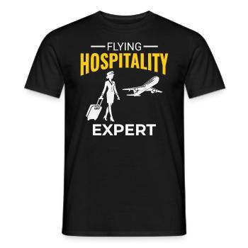 Flight Attendant Aviation Cabin Crew Air Hostess - Men's T-Shirt - black - Front - AI Model Male 178 light (178cm)