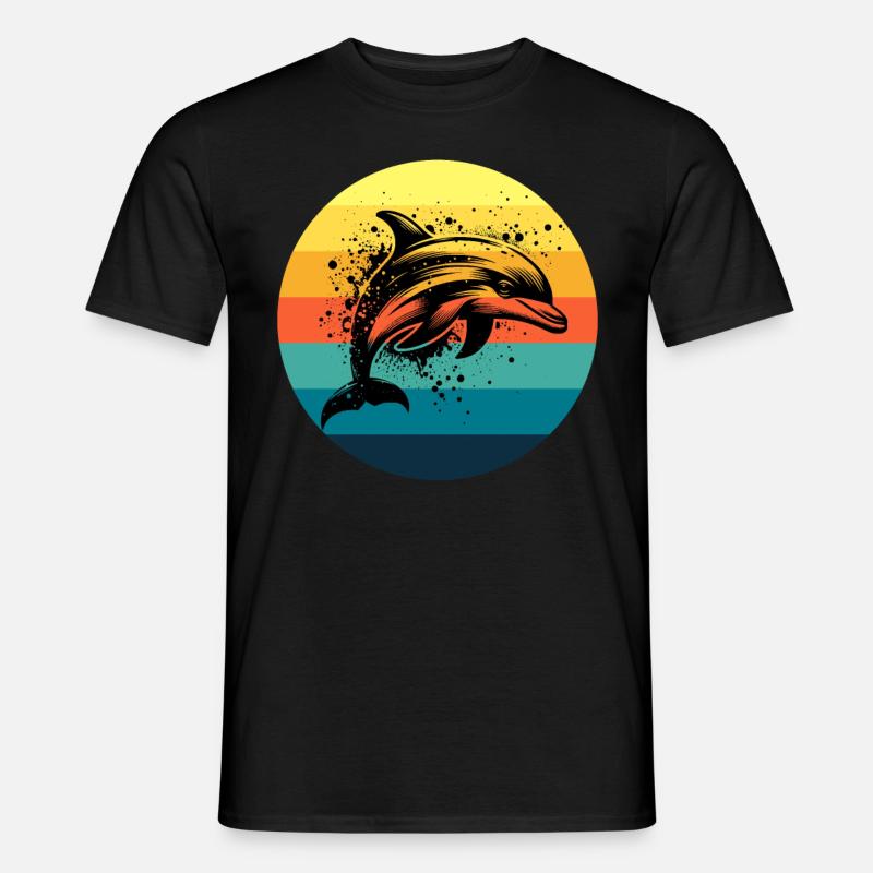 Delfin - Männer T-Shirt - Schwarz