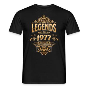 1977 Legend Birthday 1977 Year of birth - Men's T-Shirt - black - Front - AI Model Male 178 light (178cm)