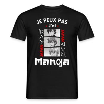 Je peux pas j'ai manga -manga - T-shirt homme - noir - Devant - AI Model Male 178 light (178cm)