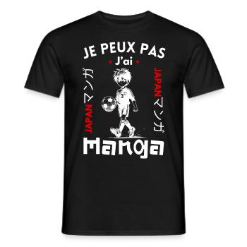 Je peux pas jai manga football - T-shirt homme - noir - Devant - AI Model Male 178 light (178cm)