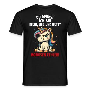 You think I'm small, sweet and nice, bad mistake - Men's T-Shirt - black - Front - AI Model Male 178 light (178cm)