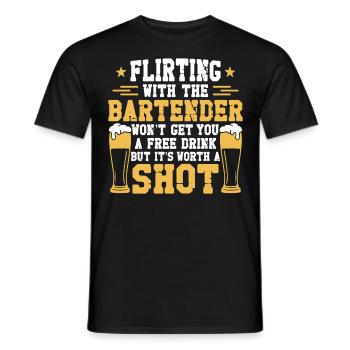 Bartender Mixologist Flirting With - Men's T-Shirt - black - Front - AI Model Male 178 light (178cm)