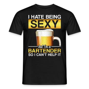 Barman Mixologue Je déteste être - T-shirt homme - noir - Devant - AI Model Male 178 light (178cm)