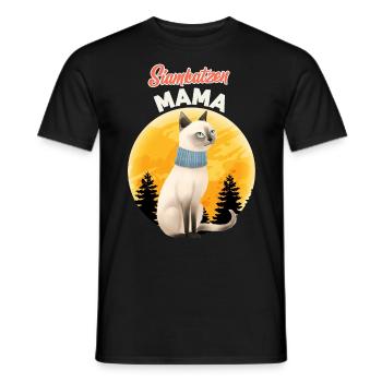 SIAMESEN MAMA SIAMESE CAT MOM Siamkatzen - Männer T-Shirt - Schwarz - Vorne - AI Model Male 178 light (178cm)