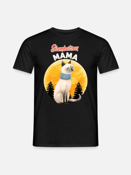 SIAMESEN MAMA SIAMESE CAT MOM Siamkatzen - Mænd T-shirt - sort