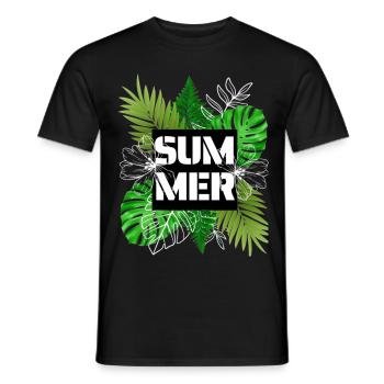 Sommer Pflanzen Palmblätter - Männer T-Shirt - Schwarz - Vorne - AI Model Male 178 light (178cm)