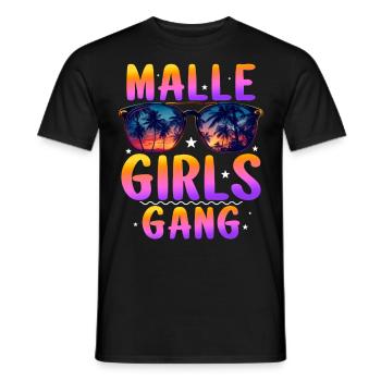 Malle Girls Gang - Männer T-Shirt - Schwarz - Vorne - AI Model Male 178 light (178cm)