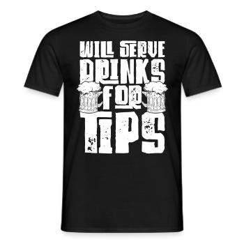 Bartender Mixologist Will Serve - Männer T-Shirt - Schwarz - Vorne - AI Model Male 178 light (178cm)