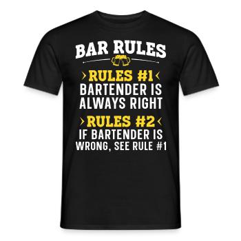 Barman Mixologue Bar Règles du bar - T-shirt homme - noir - Devant - AI Model Male 178 light (178cm)