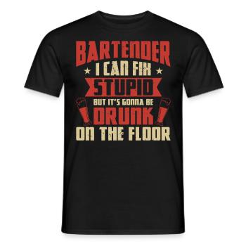 Bartender Mixologist Bartender I - Männer T-Shirt - Schwarz - Vorne - AI Model Male 178 light (178cm)