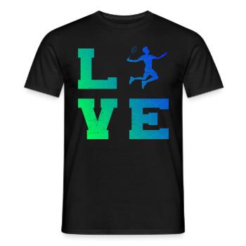 Women's Badminton Men's Badminton Player Squash - Men's T-Shirt - black - Front - AI Model Male 178 light (178cm)